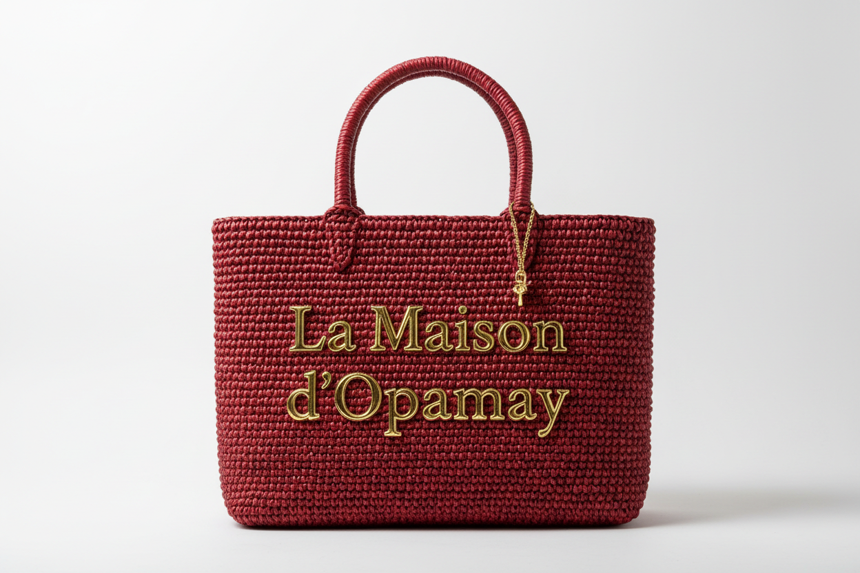 Sac mini-cabas beige "La Maison d'Opamay"