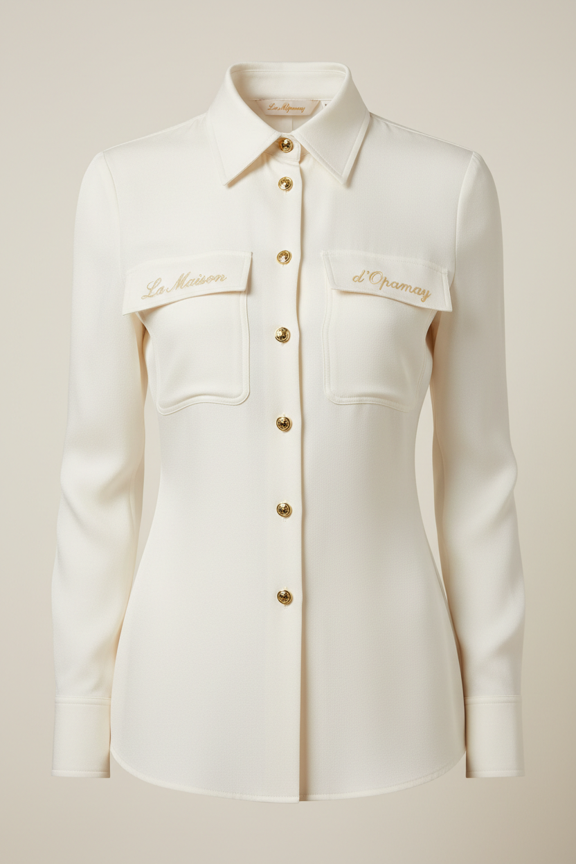 Chemise en soie blanc crème
