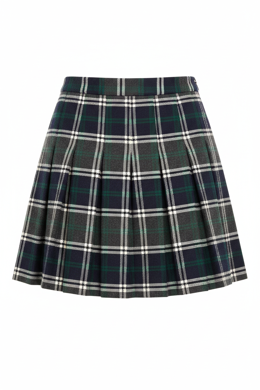 Mini-jupe plissée à carreaux QUEEN