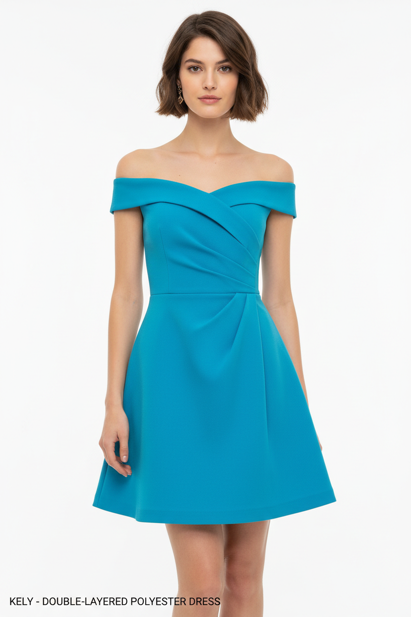 Robe patineuse courte ZIRA - bleu turquoise