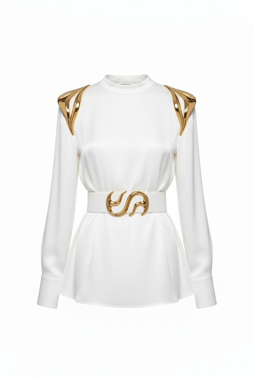 Blouse blanche dos nu manche longue LILO