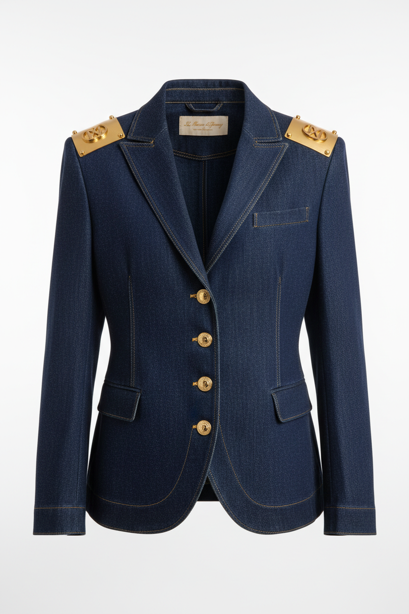 Veste en jean brut bleu