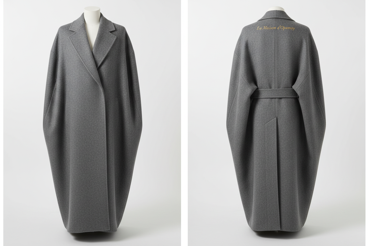 Manteau long oversize gris d'Opamay